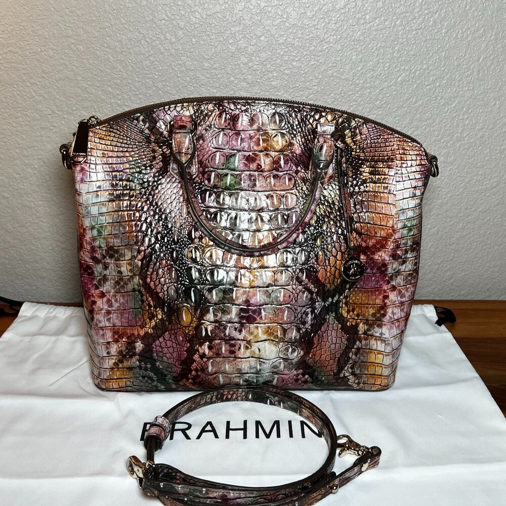 Brahmin Large Duxbury Satchel Rattlesnake Melbourne Purse